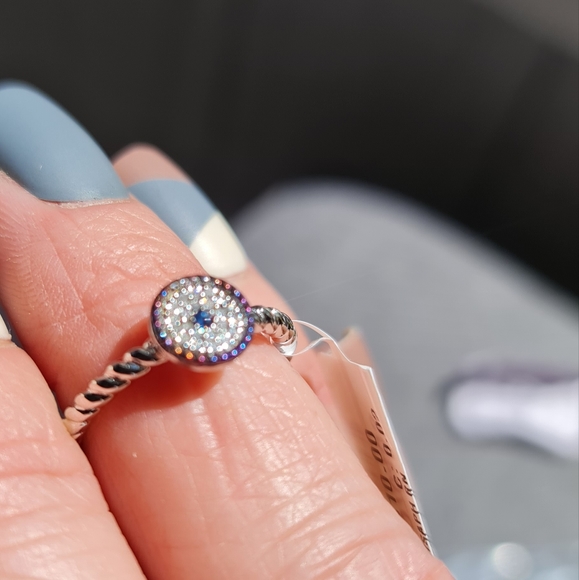 Effy NWTs 18KT Gold Over Sterling Silver Rainbow Diamond and Sapphire Ring - Picture 9 of 9
